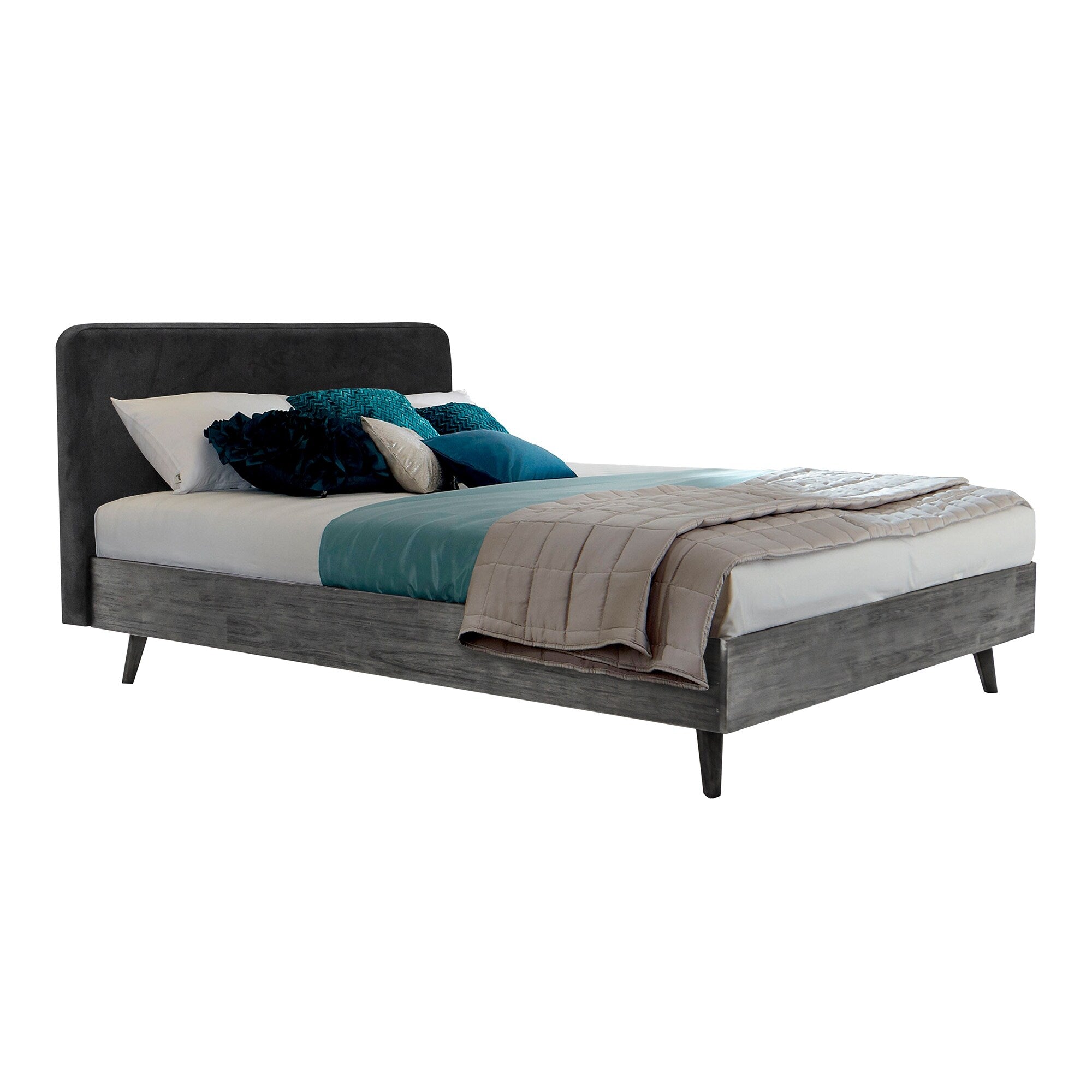 Mohave Mid Century Tundra Grey Acacia Queen Platform Bed