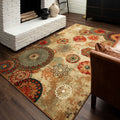 Porch Den Park Circle Bexley Indoor Outdoor Printed Medallion Rug 5 X 8