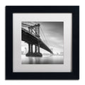 Moises Levy Manhattan Bridge I White Matte Black Framed Wall Art