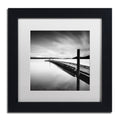 Moises Levy Stand By White Matte Black Framed Canvas Wall Art