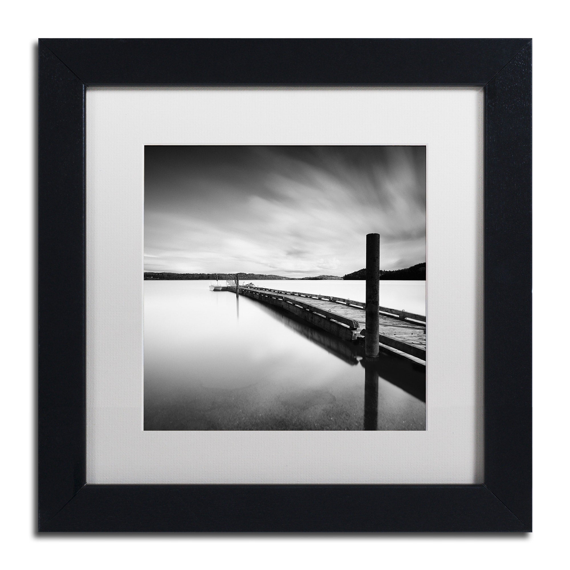 Moises Levy Stand By White Matte Black Framed Canvas Wall Art