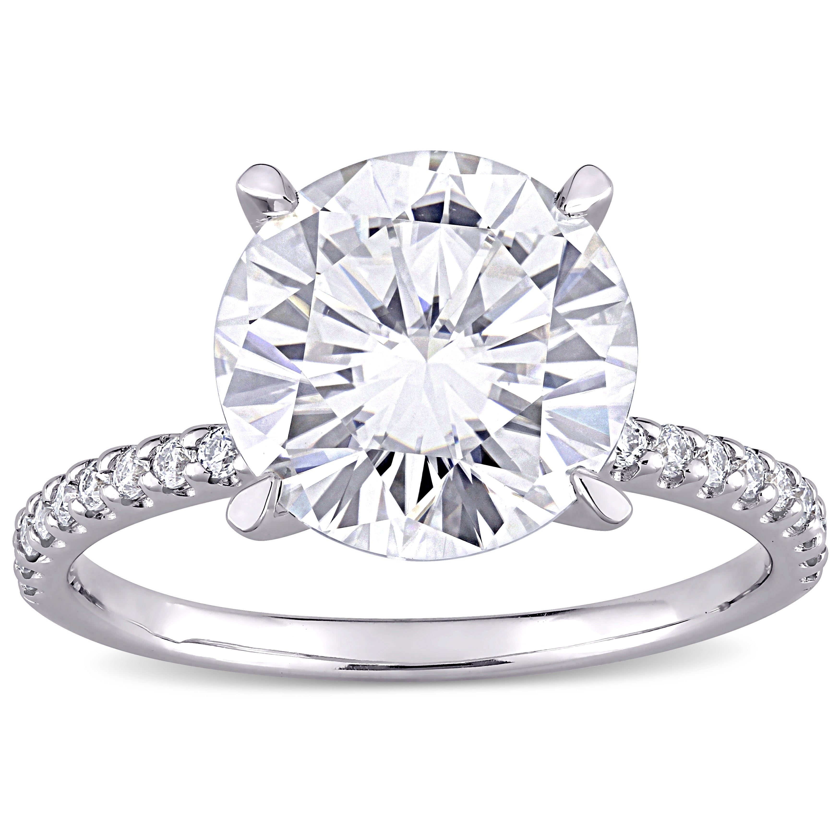 Moissanite By Miadora 10K White Gold 4 1 5 Ct Tgw Moissanite Classic Engagement Ring