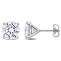 Moissanite By Miadora 14K White Gold 4Ct Tgw Moissanite Solitaire Stud Earrings