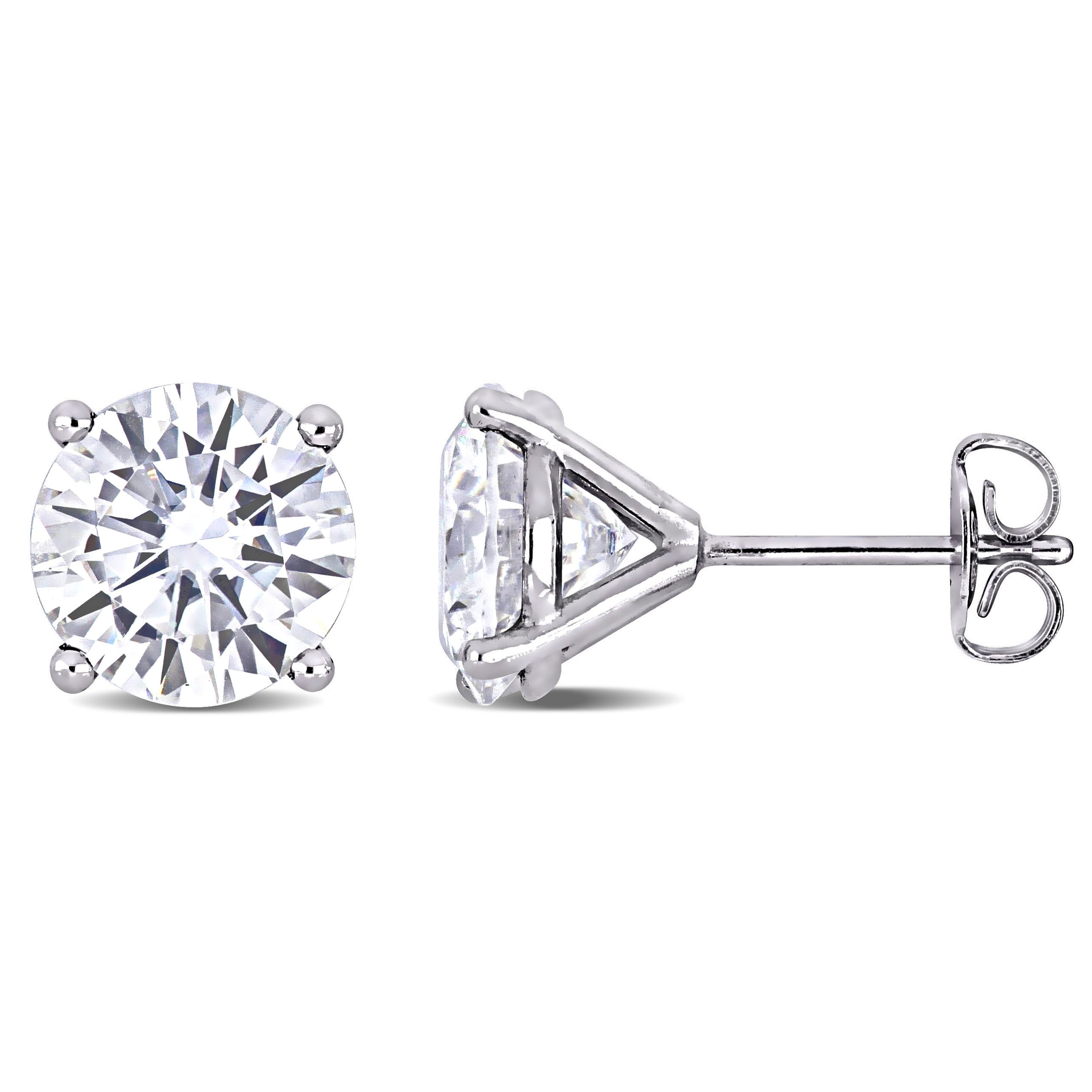 Moissanite By Miadora 14K White Gold 4Ct Tgw Moissanite Solitaire Stud Earrings
