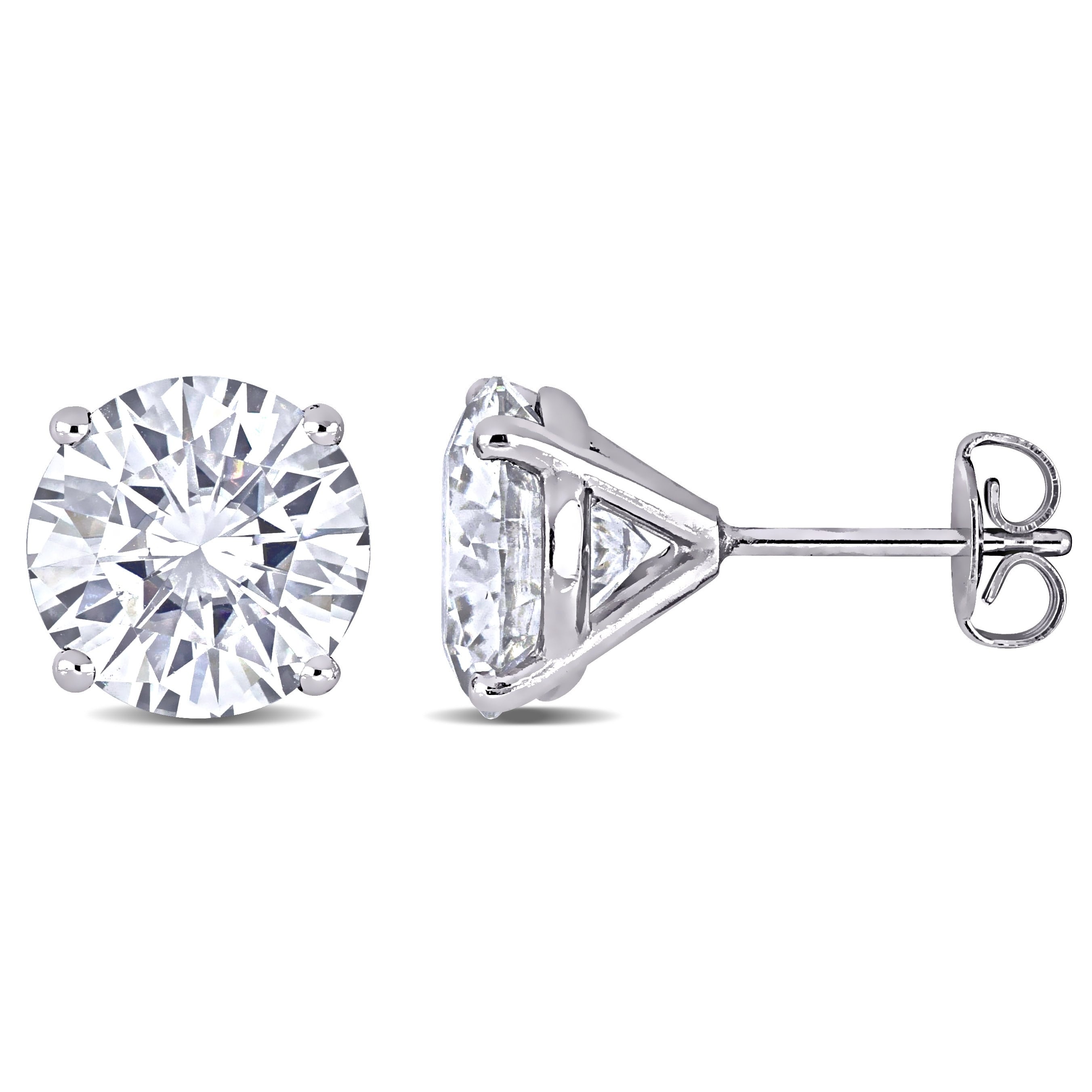 Moissanite By Miadora 14K White Gold 5Ct Tgw Moissanite Solitaire Stud Earrings