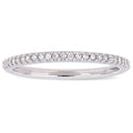 Moissanite By Miadora Signature Collection 14K White Gold 1 8Ct Tdw Diamond Stackable Semi Eternity Wedding Band