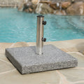 Mojave Outdoor Natural Grey Granite And Stainless Steel Umbrella Base By Christopher Knight Home