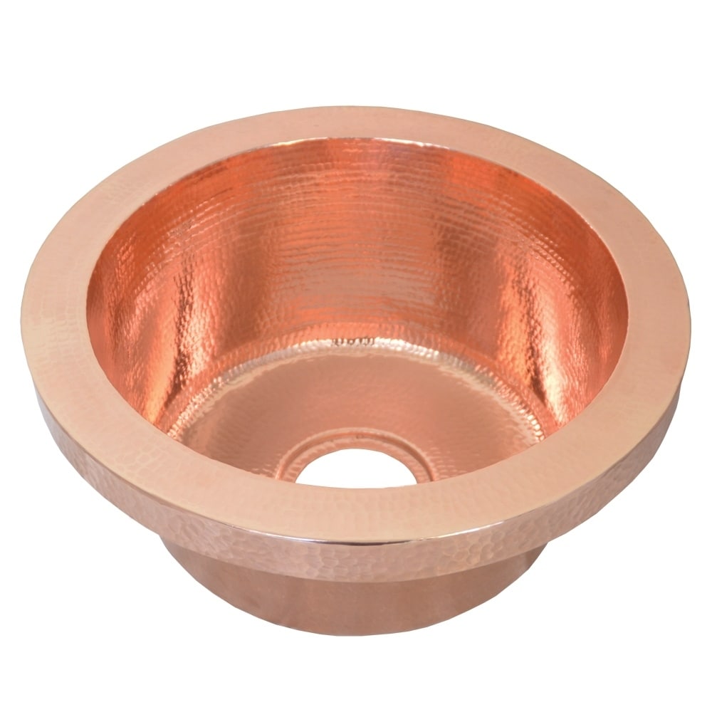 Mojito Hammered Polished Copper Drop In Bar Prep Sink
