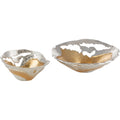 Molakos Modern Aluminum Decorative Bowls 2 Pieces 12 X 11.5 X 5.25 18.25 X 17 X 5.5