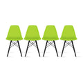 2Xhome Set Of 4 Modern Plastic Side Armless Kitchen Dining Chairs Light Wood Natural Desk Patio Home Office