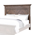 Molded Eastern King Headboard With Herringbone Pattern Brown