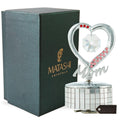 Mom Heart Wind Up Music Box Table Top Ornament With Crystals By Matashi Choose Gold Or Silver