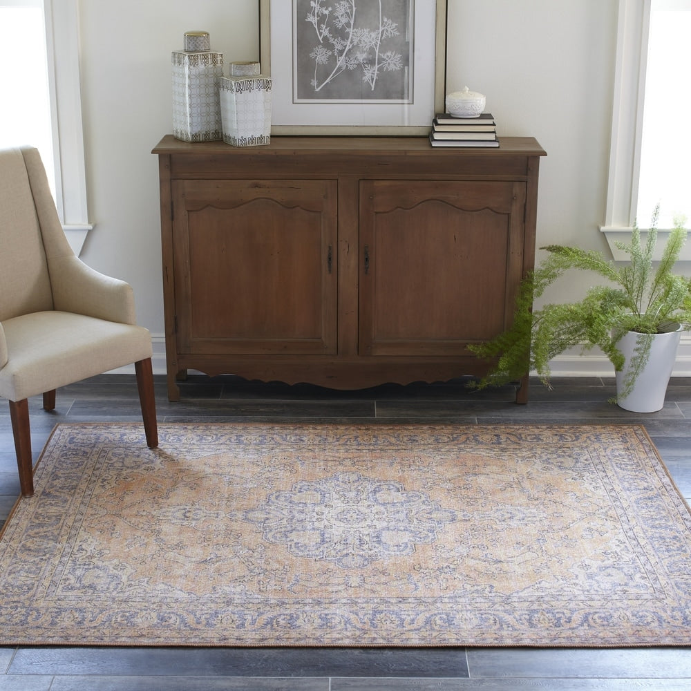 Momeni Afshar Machine Made Polyester Copper Area Rug 76 X 96