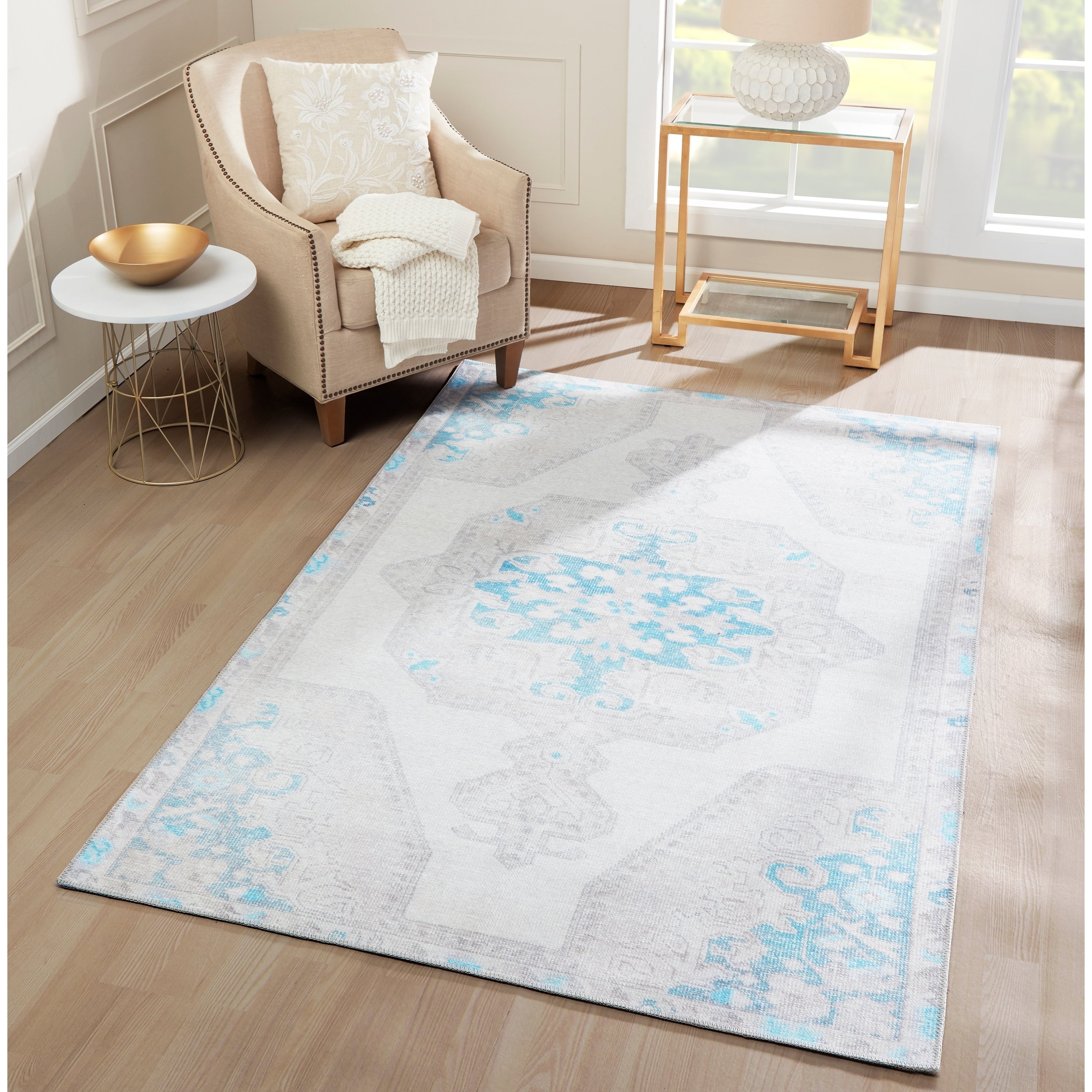 Momeni Afshar Machine Made Polyester Grey Area Rug 85 X 12