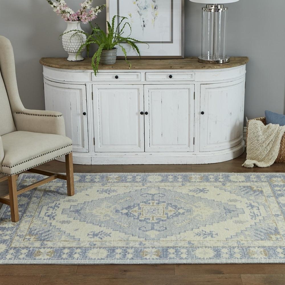 Momeni Anatolia Machine Made Wool And Nylon Blue Area Rug 33 X 5