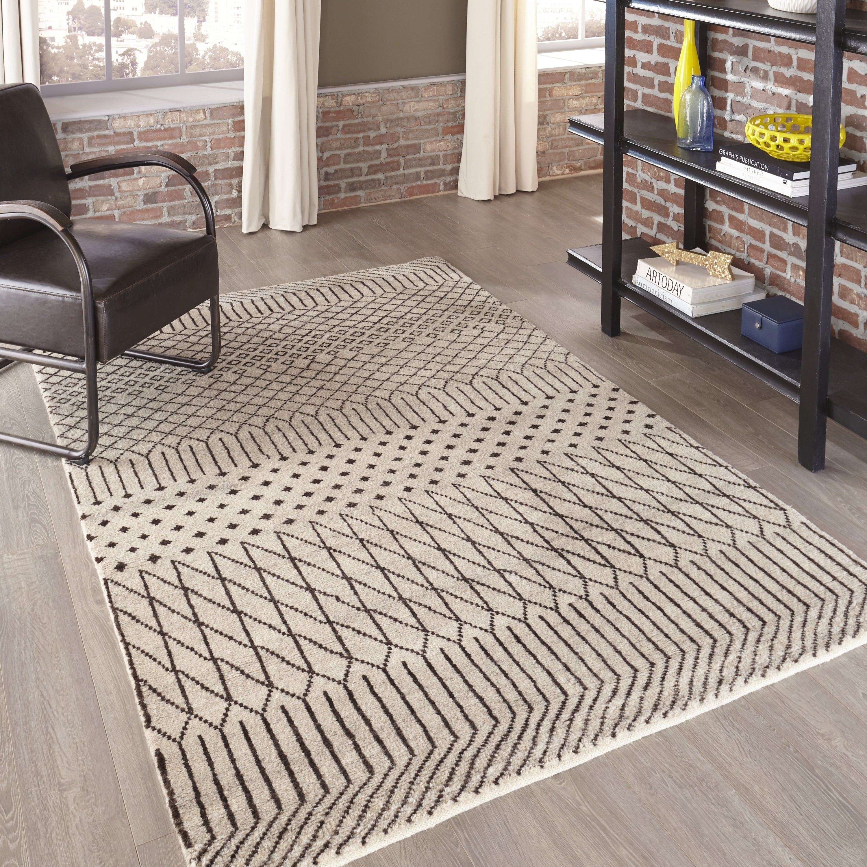 Momeni Atlas Natural Hand Knotted Wool Area Rug 8 X 11