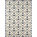 Momeni Baja Anchors Blue Indoor Outdoor Area Rug 53 X 76