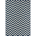 Momeni Baja Chevron Navy Indoor Outdoor Area Rug 67 X 96