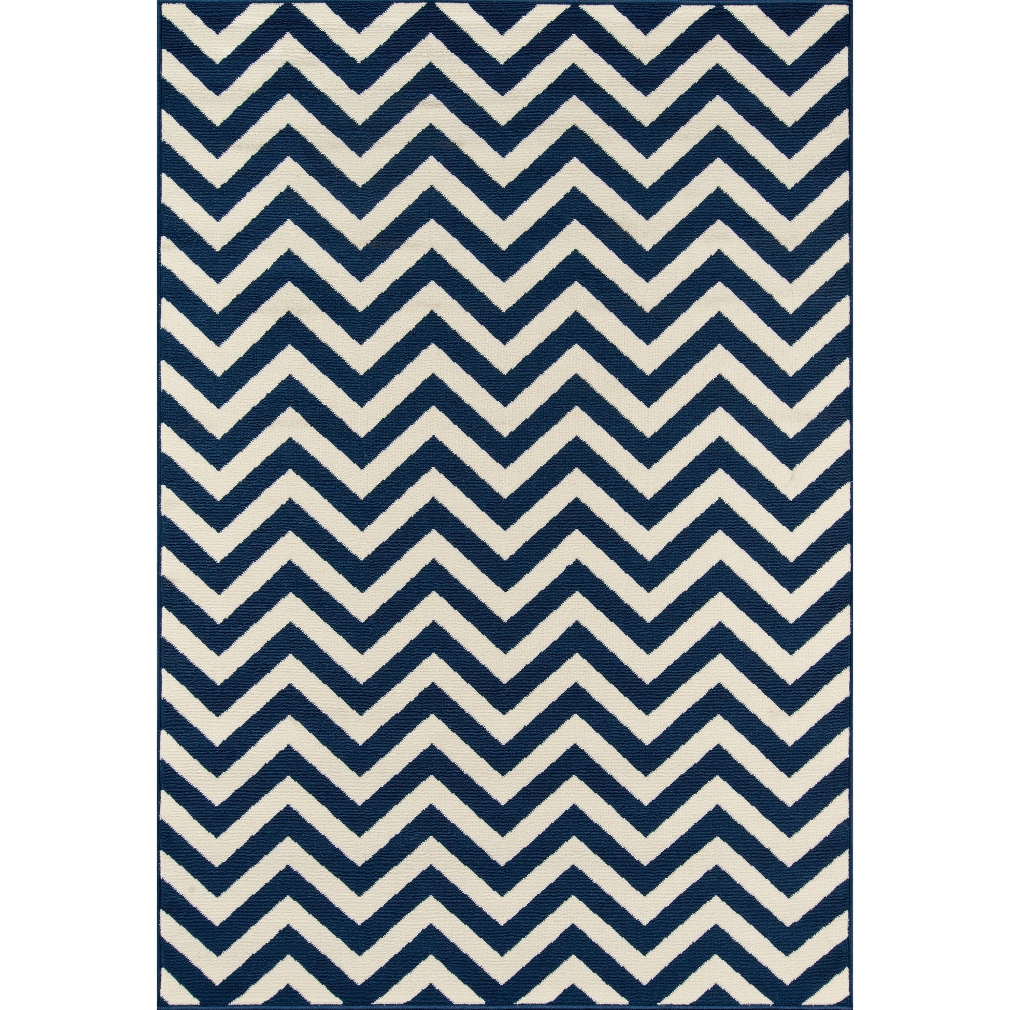 Momeni Baja Chevron Navy Indoor Outdoor Area Rug 67 X 96