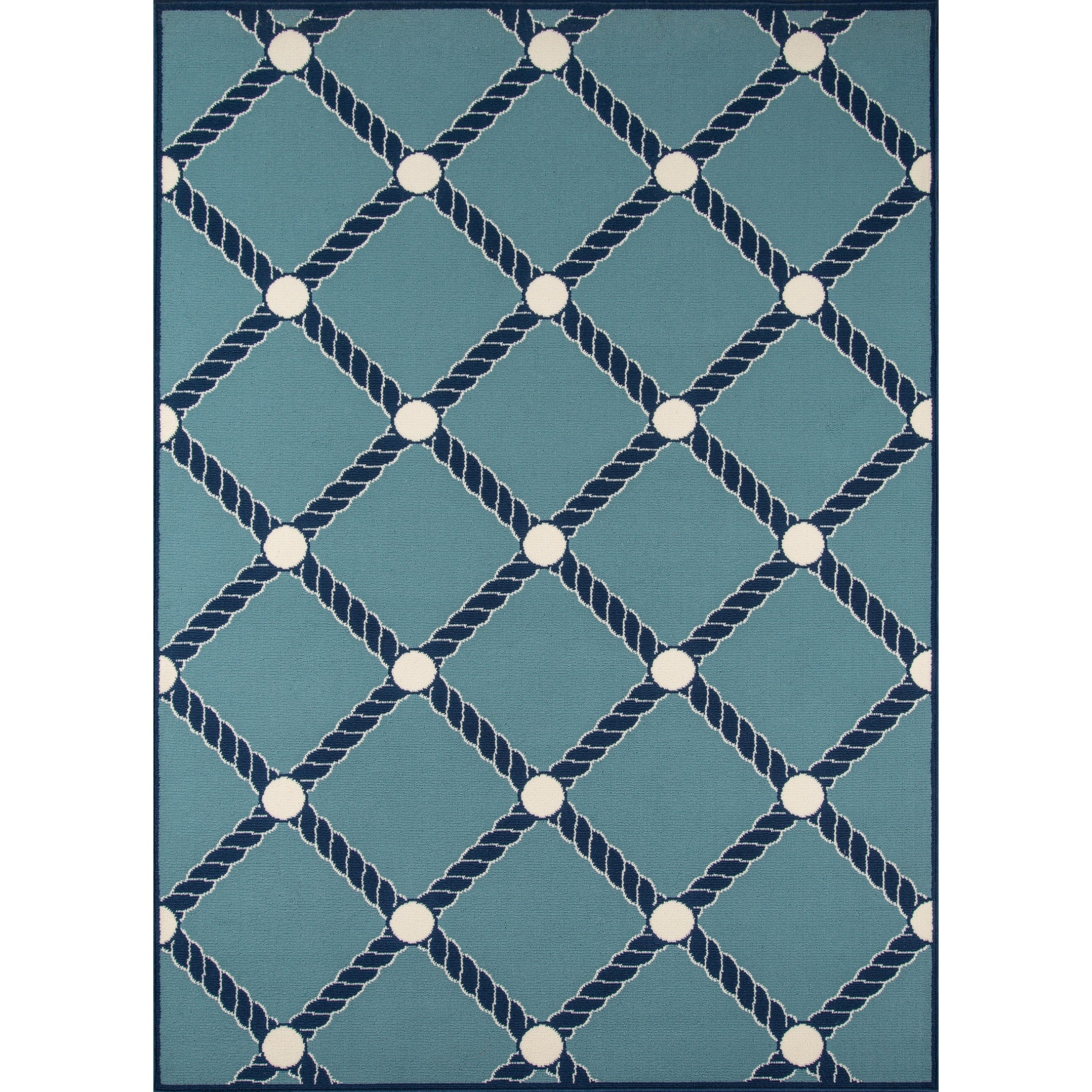 Momeni Baja Nautical Rope Blue Indoor Outdoor Area Rug 710 X 1010