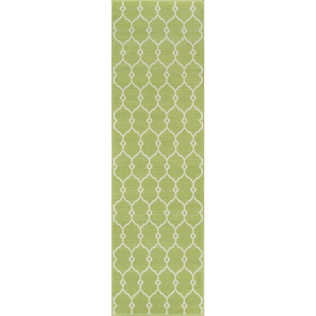 Havenside Home Trinity Trellis Green Indoor Outdoor Area Rug 67 X 96
