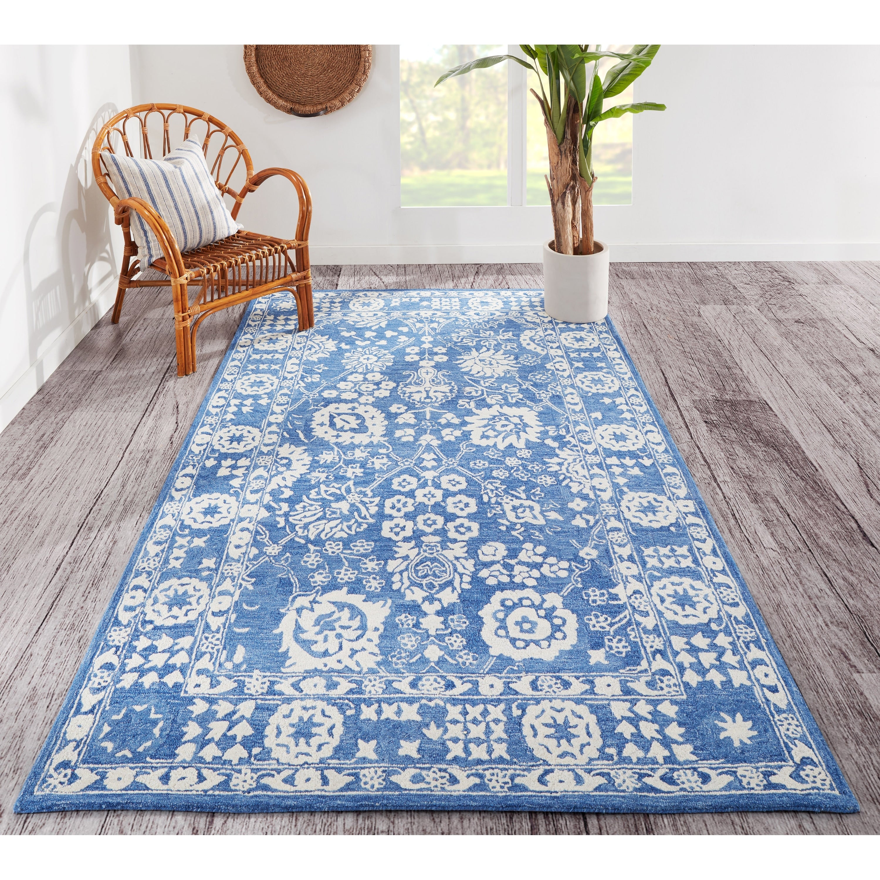 Momeni Cosette Denim Blue Hand Tufted Wool Rug 96 X 136
