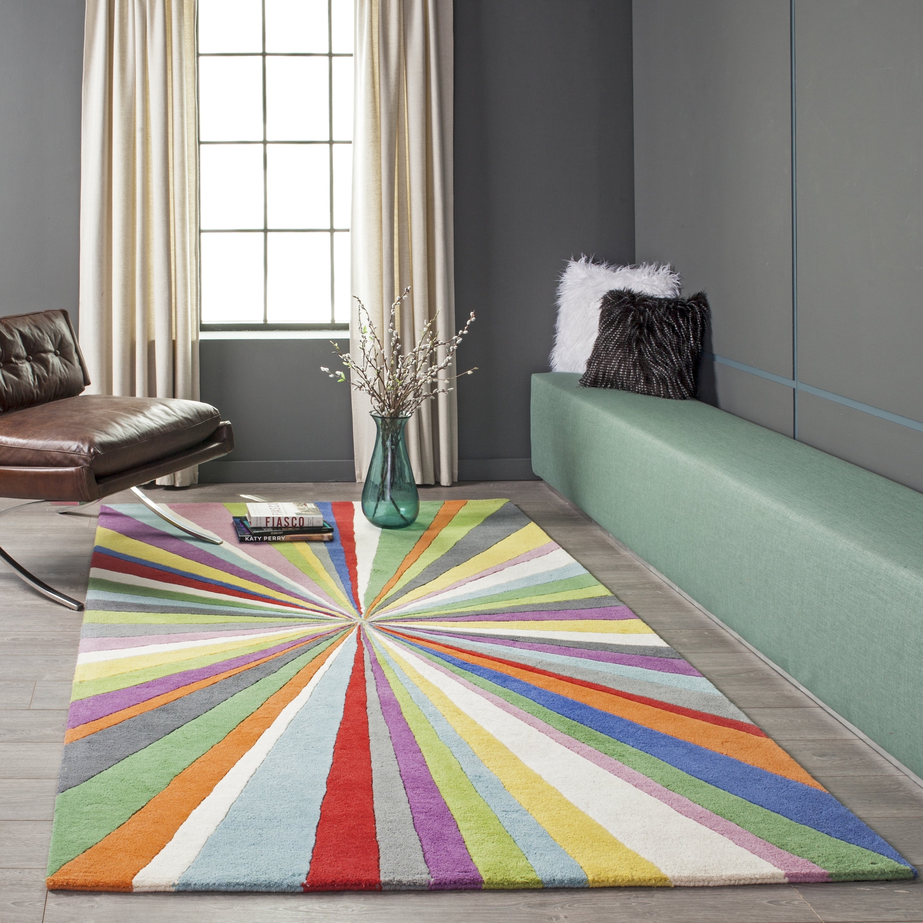 Momeni Delhi Hand Tufted Wool Rug Green Purple 8 X 10