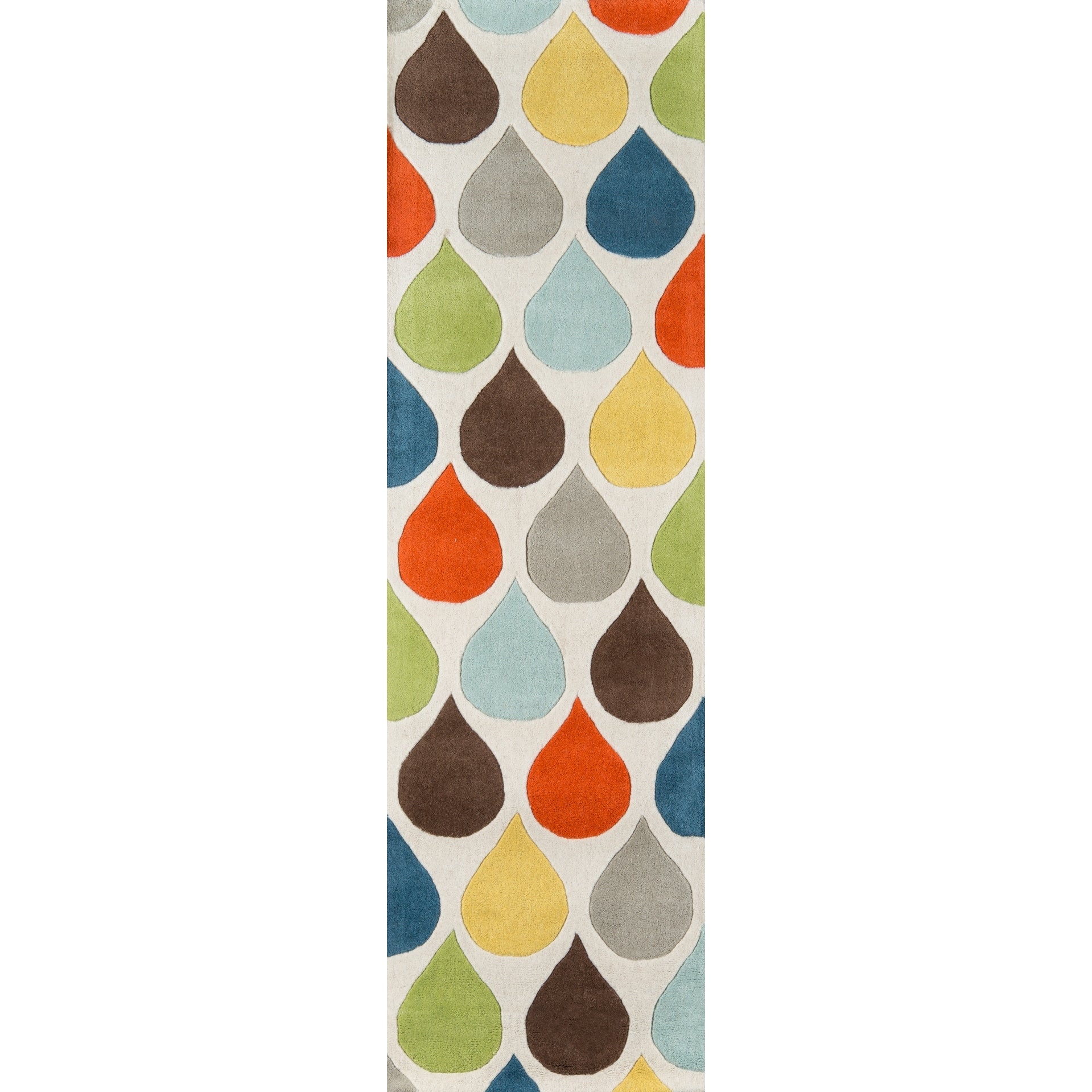 Momeni Delhi Hand Tufted Wool Runner Rug Ivory Blue 23 X 8