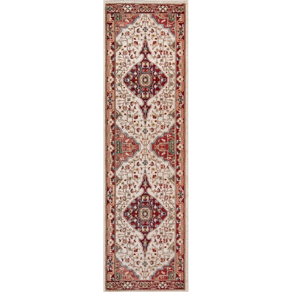 Momeni Lenox Le 02 Red Beige Area Rug 7 6 X 9 6 76 X 96