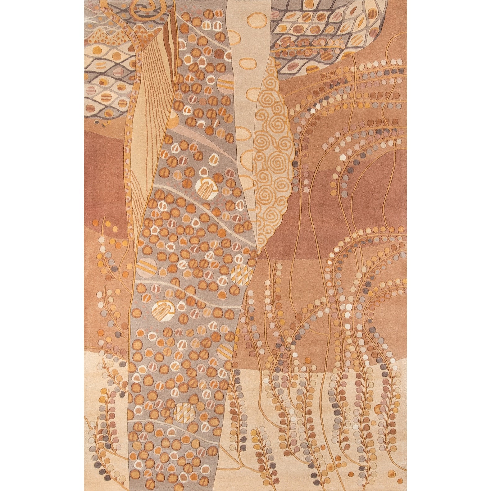 Momeni New Wave Beige Hand Tufted And Hand Carved Wool Rug 76 X 96 76 X 96