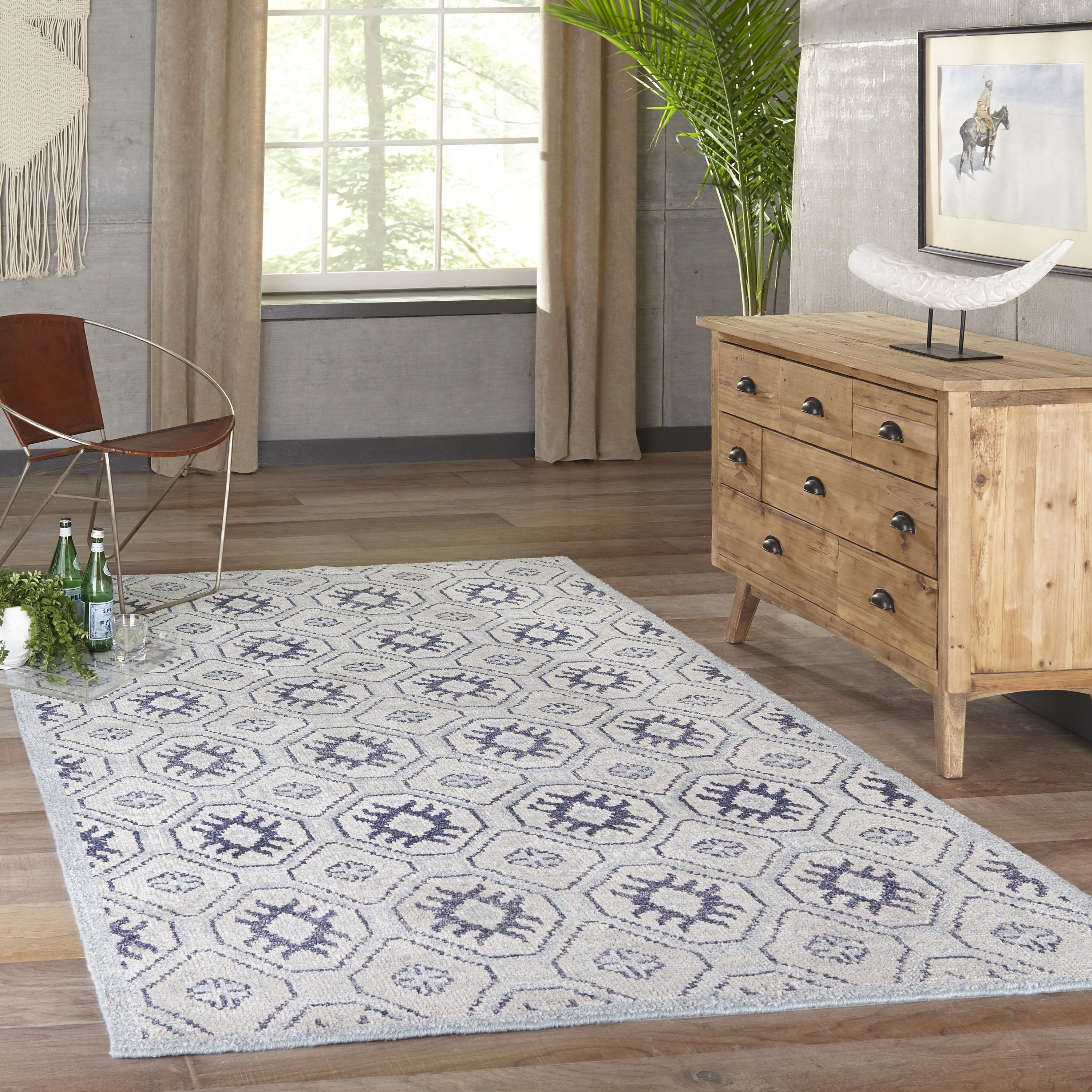 Momeni Nova Blue Hand Knotted Viscose Rug 2 X 3