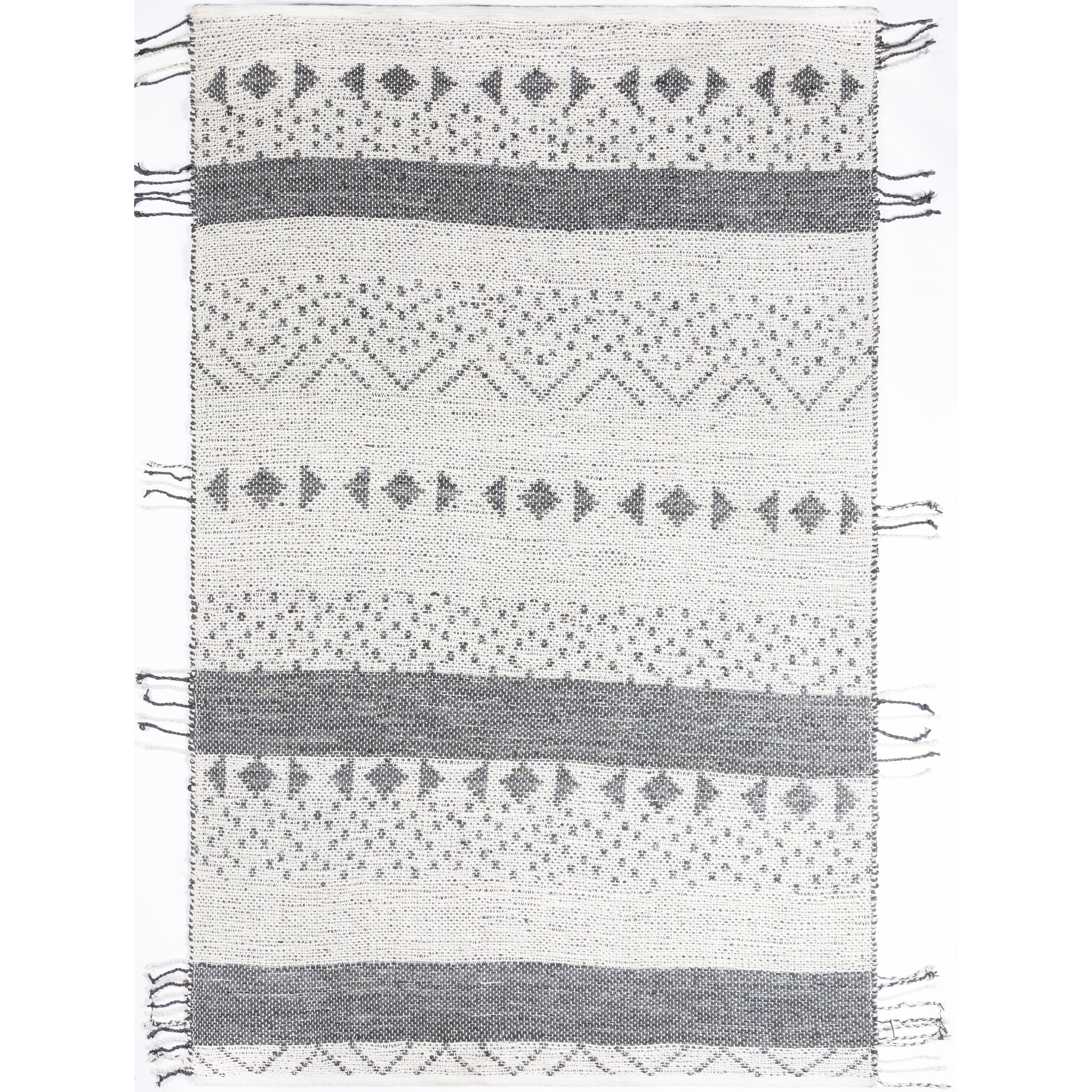 Momeni Otto Hand Woven Geometric Black Indoor Outdoor Rug