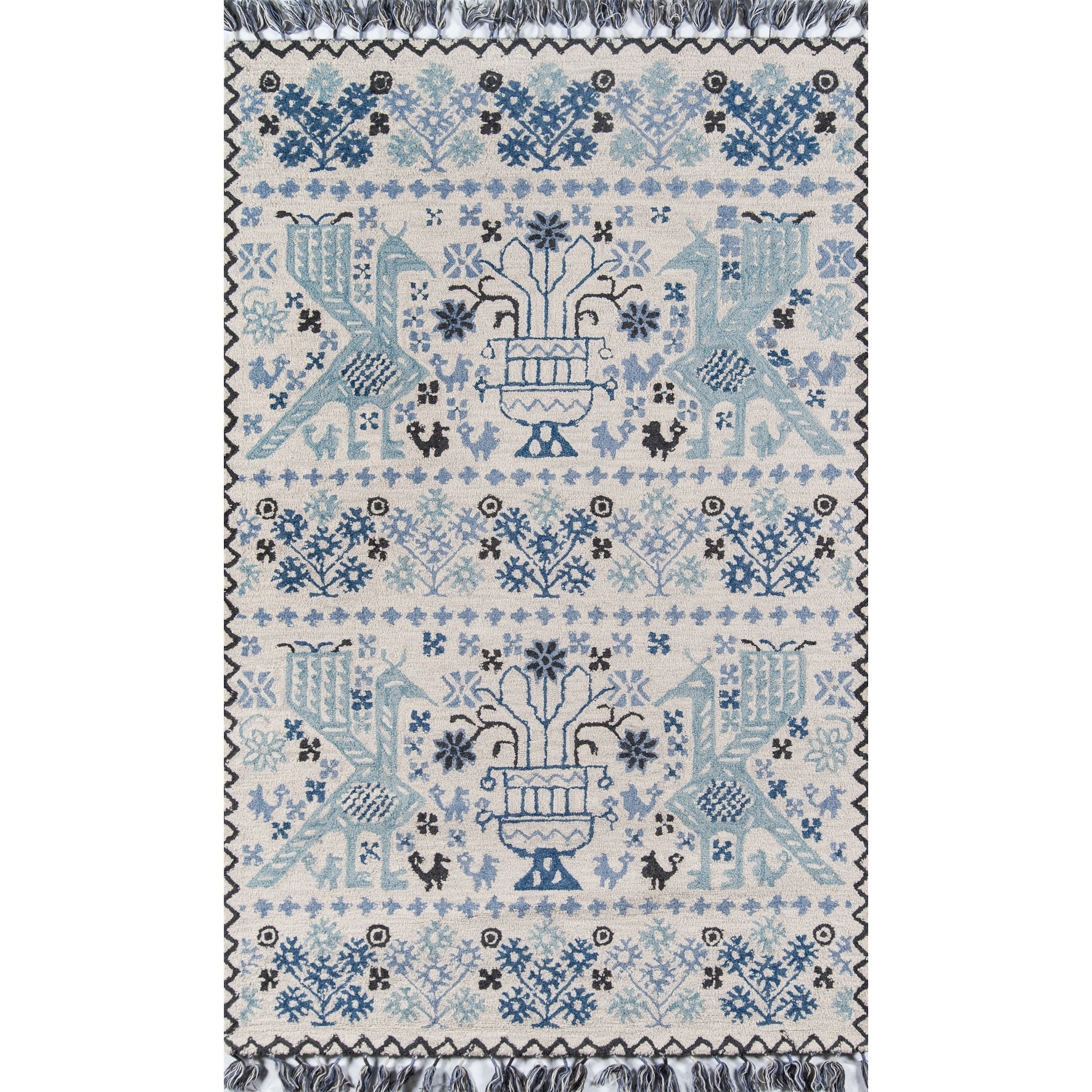 Momeni Tahoe Hand Tufted Wool Blue Area Rug