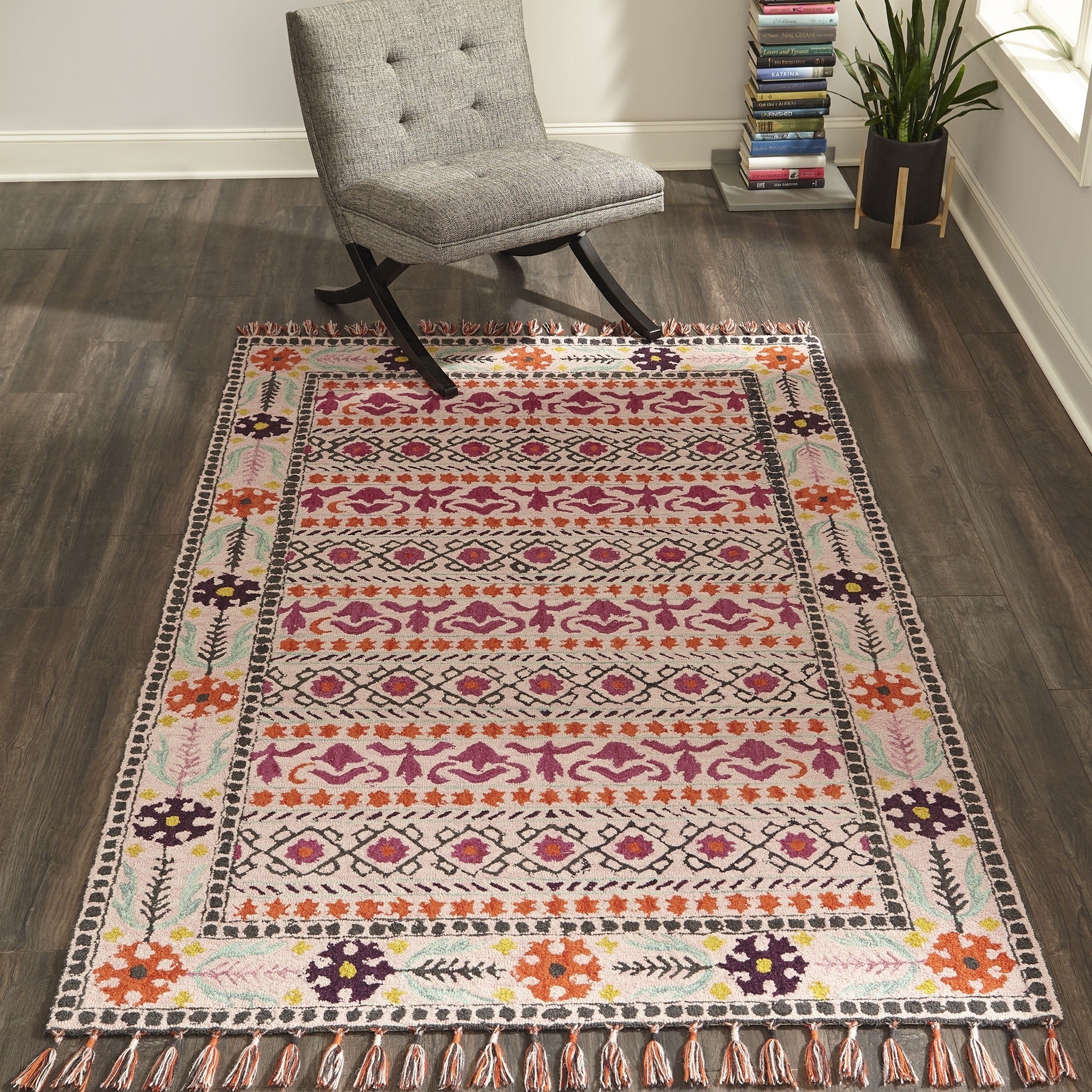 Momeni Tahoe Hand Tufted Wool Pink Area Rug