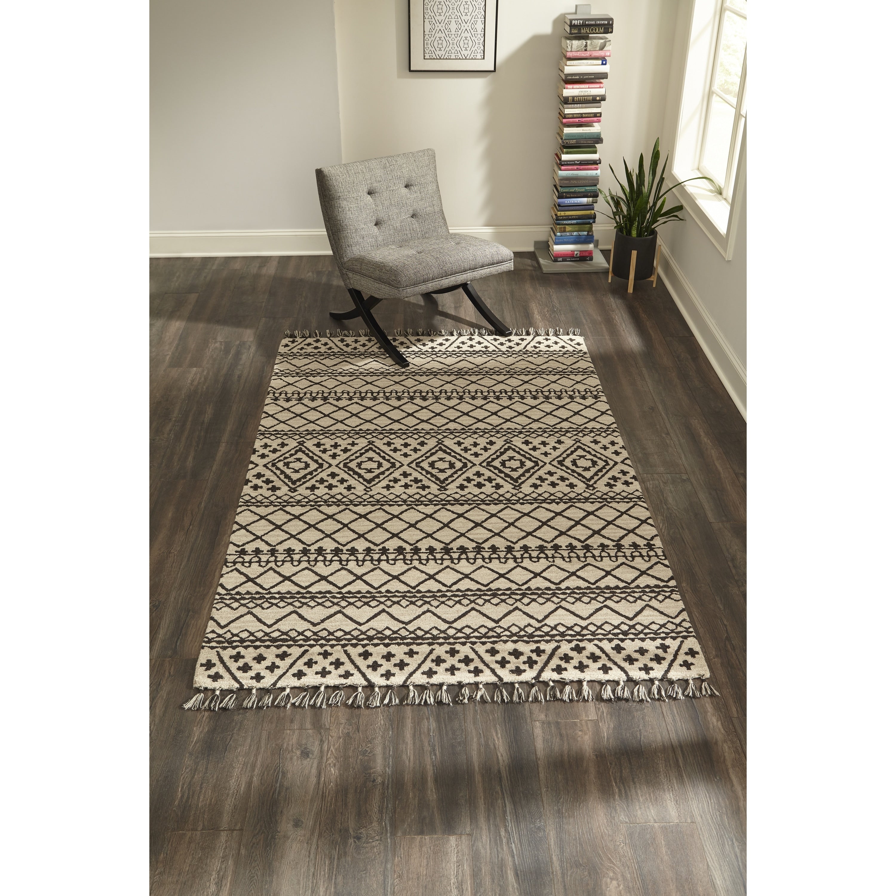 Momeni Tahoe Wool Hand Tufted Grey Area Rug 5 X 8