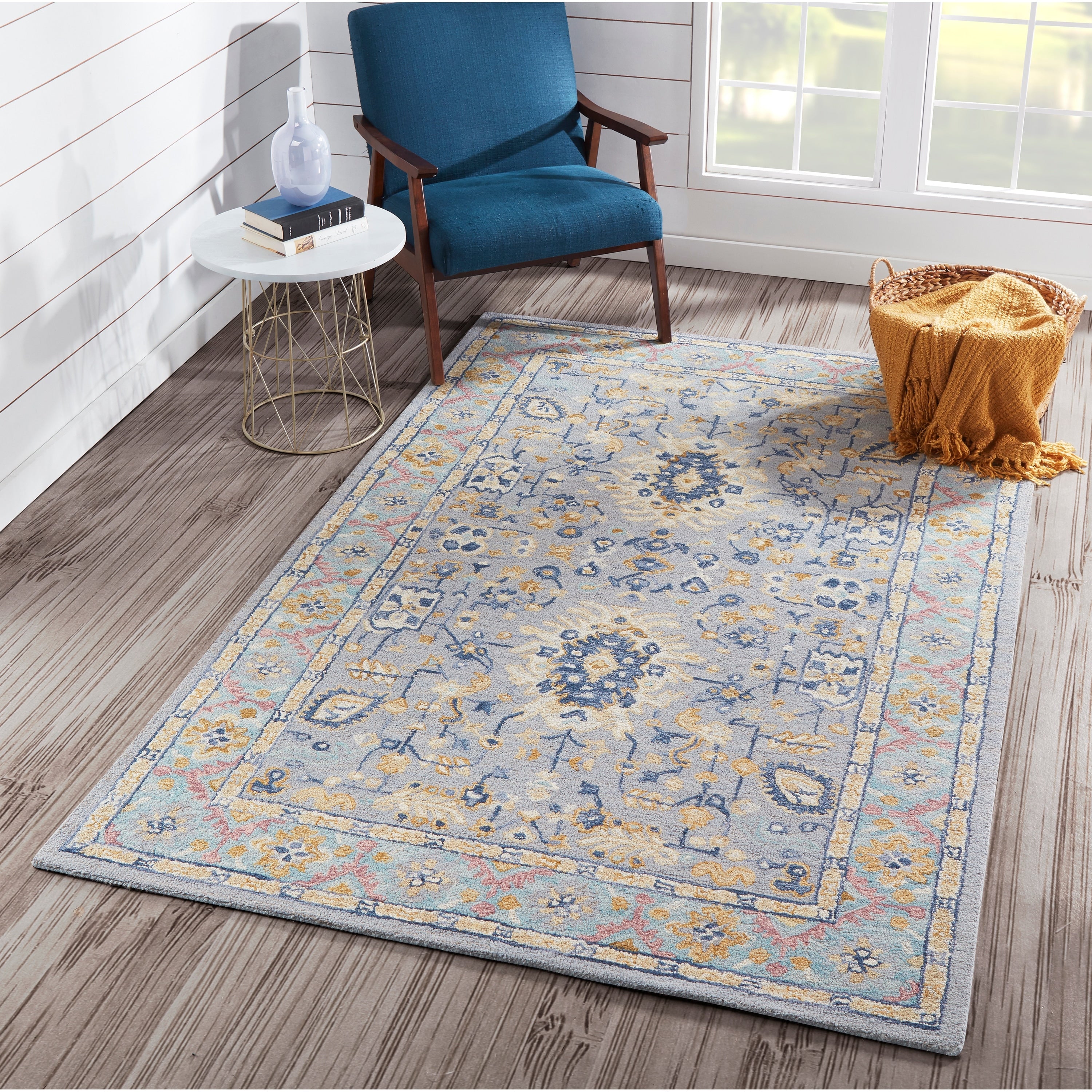 Momeni Tangier Mayenne Blue Area Rug 76 X 96