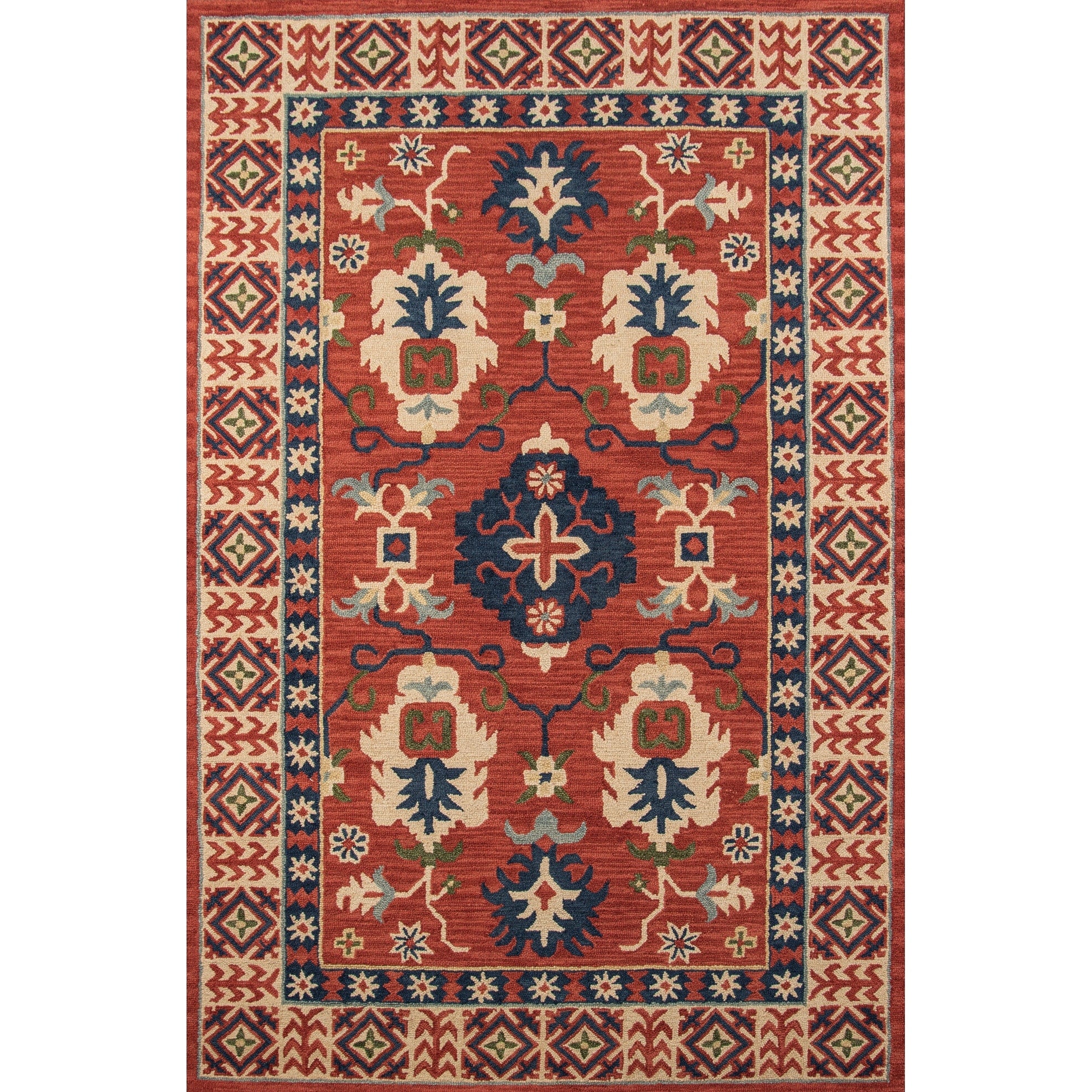 Momeni Tangier Red Hand Tufted Wool Rug 96 X 136