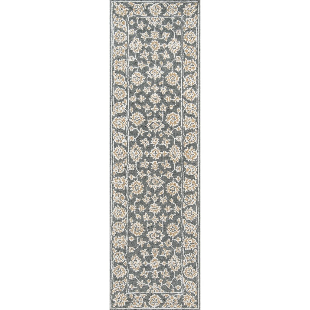 Momeni Valencia Wool And Viscose Hand Tufted Grey Area Rug 9 X 12