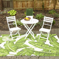 Momeni Veranda Circles Green White Indoor Outdoor Botanical Area Rug 8 X 10