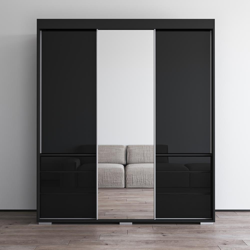 Monaco 3 Door Modern 71 Wardrobe With Mirror