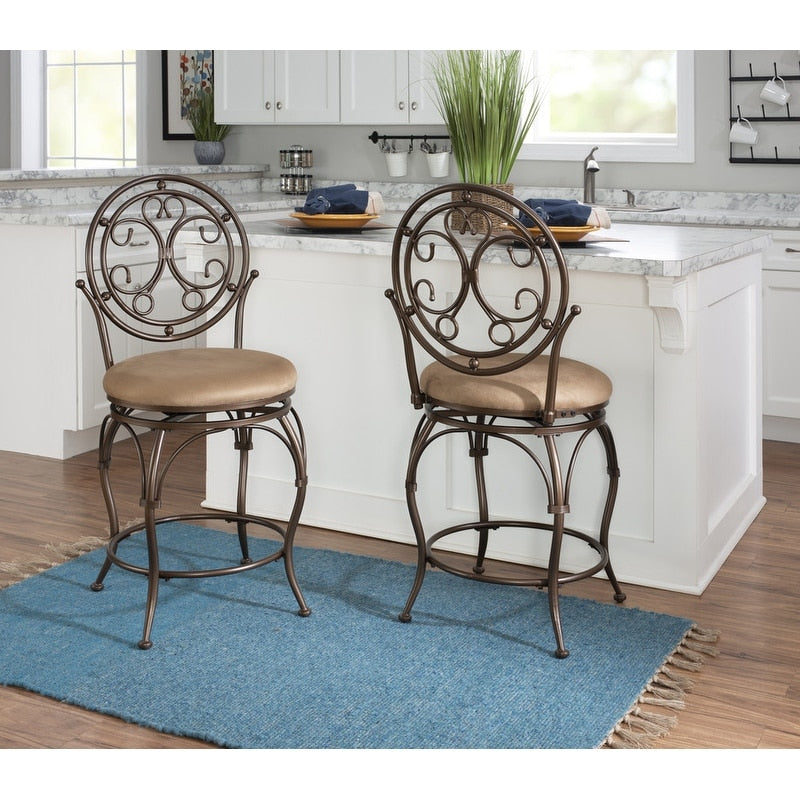 Powell Monaco Scroll Circle Back Counter Stool