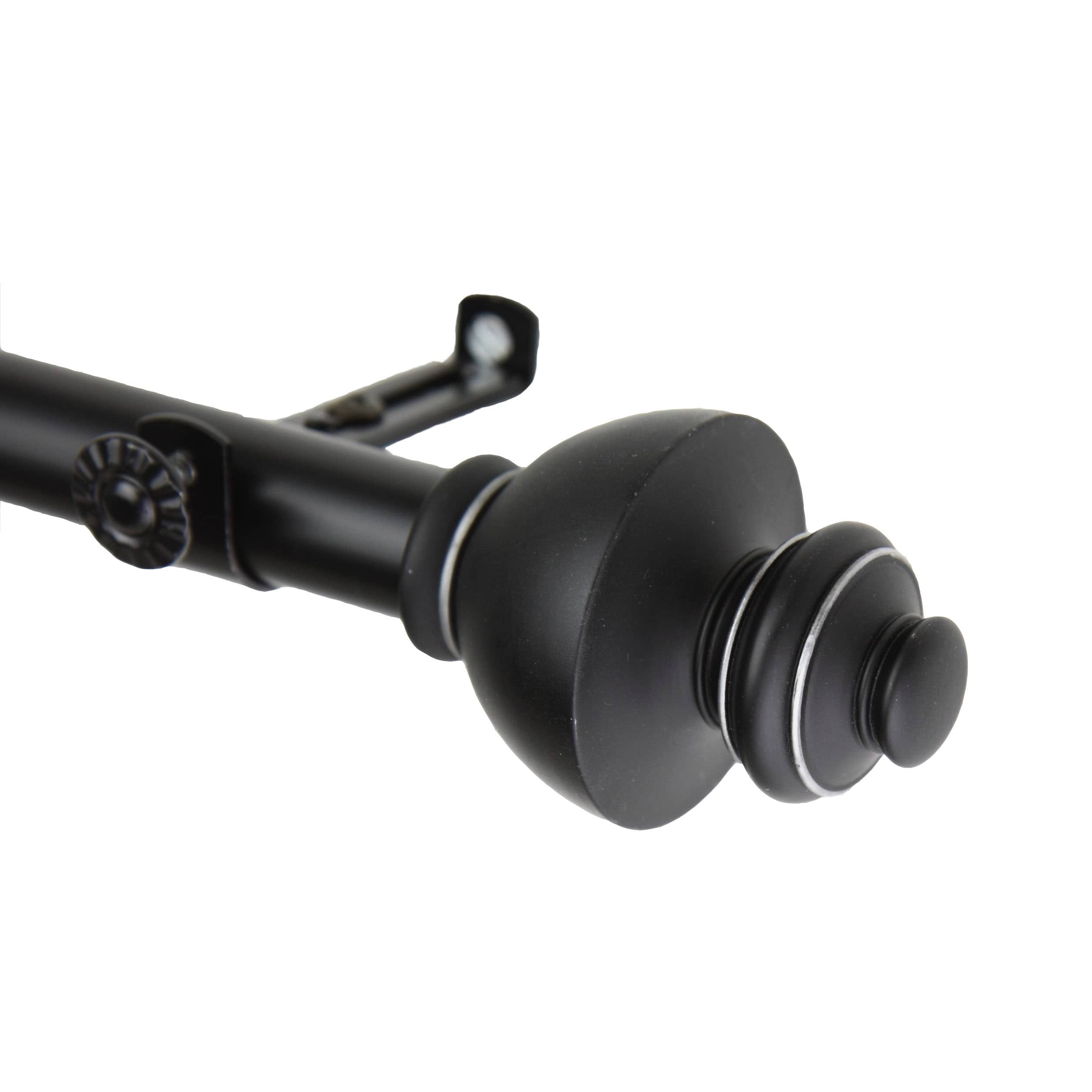 Instyledesign Monarch Adjustable Black Curtain Rod Set