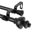 Instyledesign Monarch Adjustable Black Double Curtain Rod Set