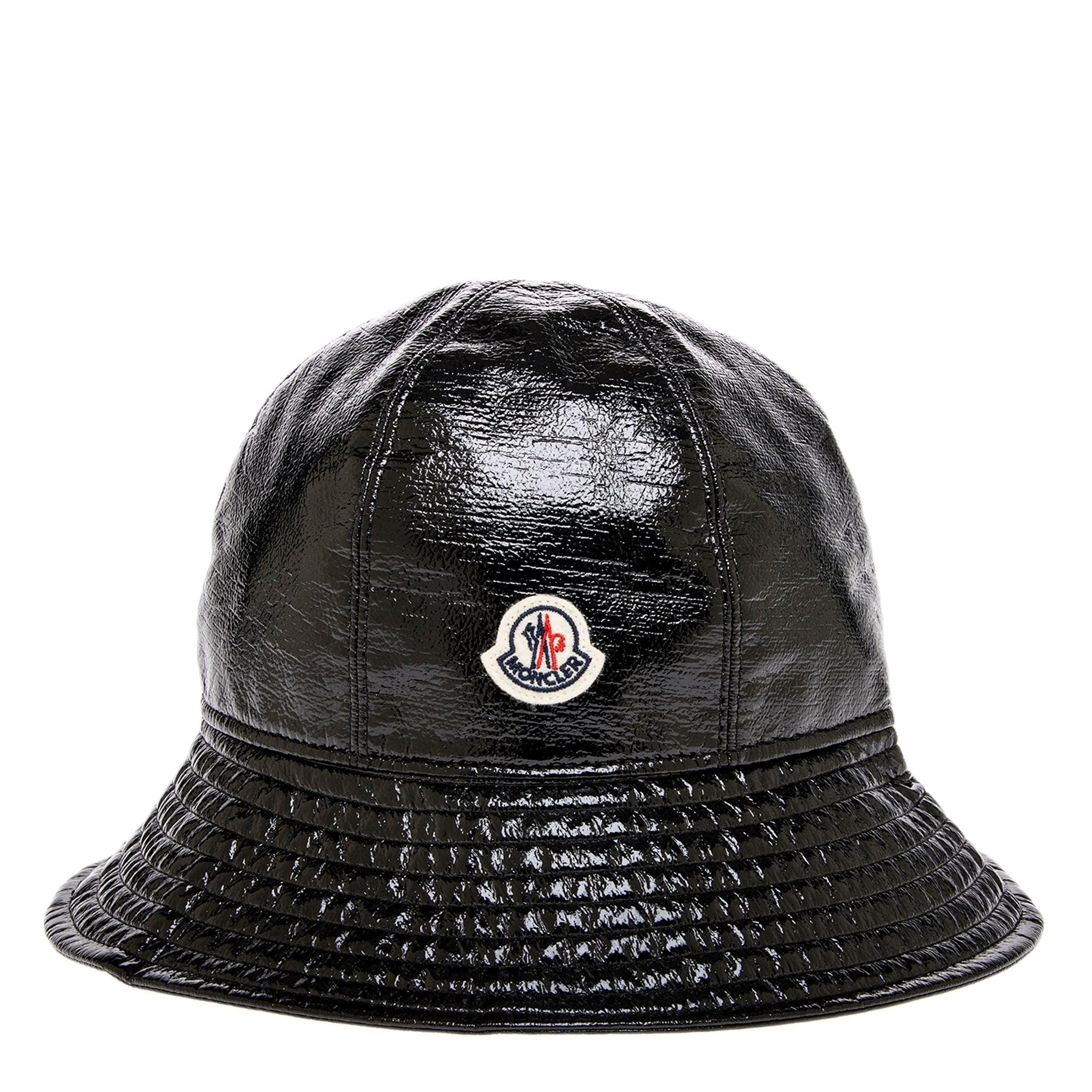 Moncler Logo Patch High Shine Bucket Hat