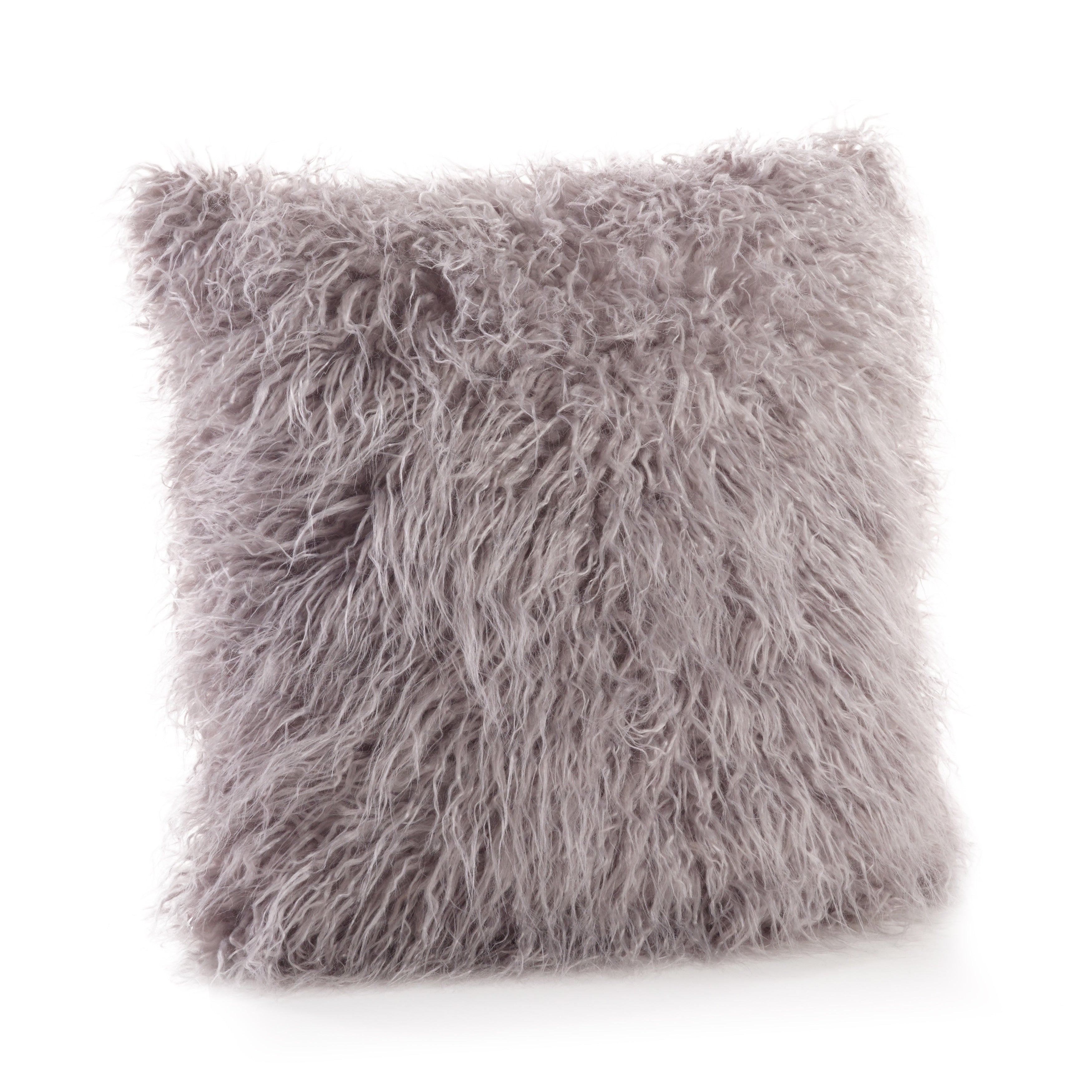 Mongolian Faux Fur Throw Pillow