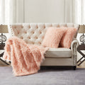 Mongolian Fauxfur Throw With 2 Pillow Shell Combo Set