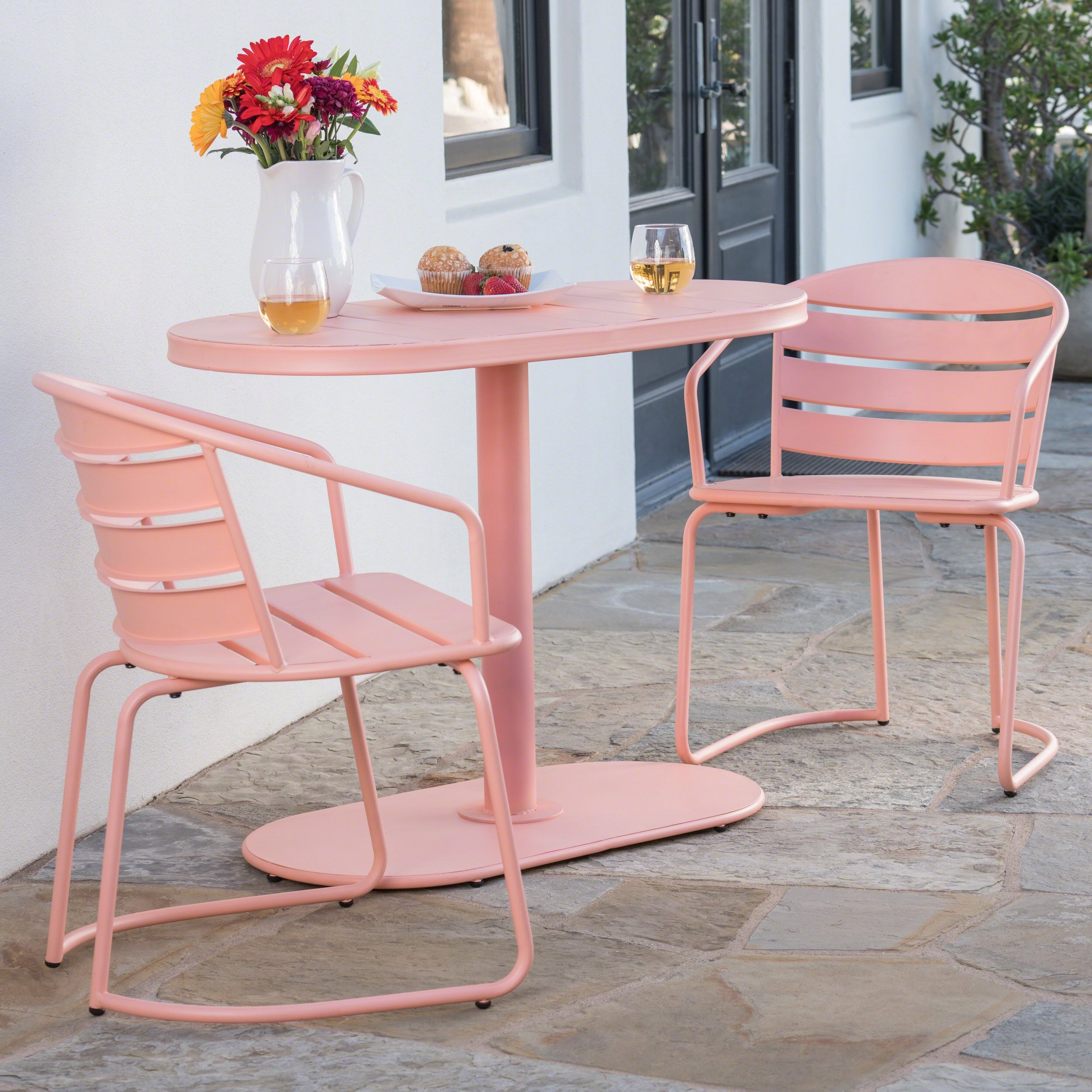 Moniva Bistro Set Curved Silhouettes And A Matte Finish Blend Modern Design With Fun