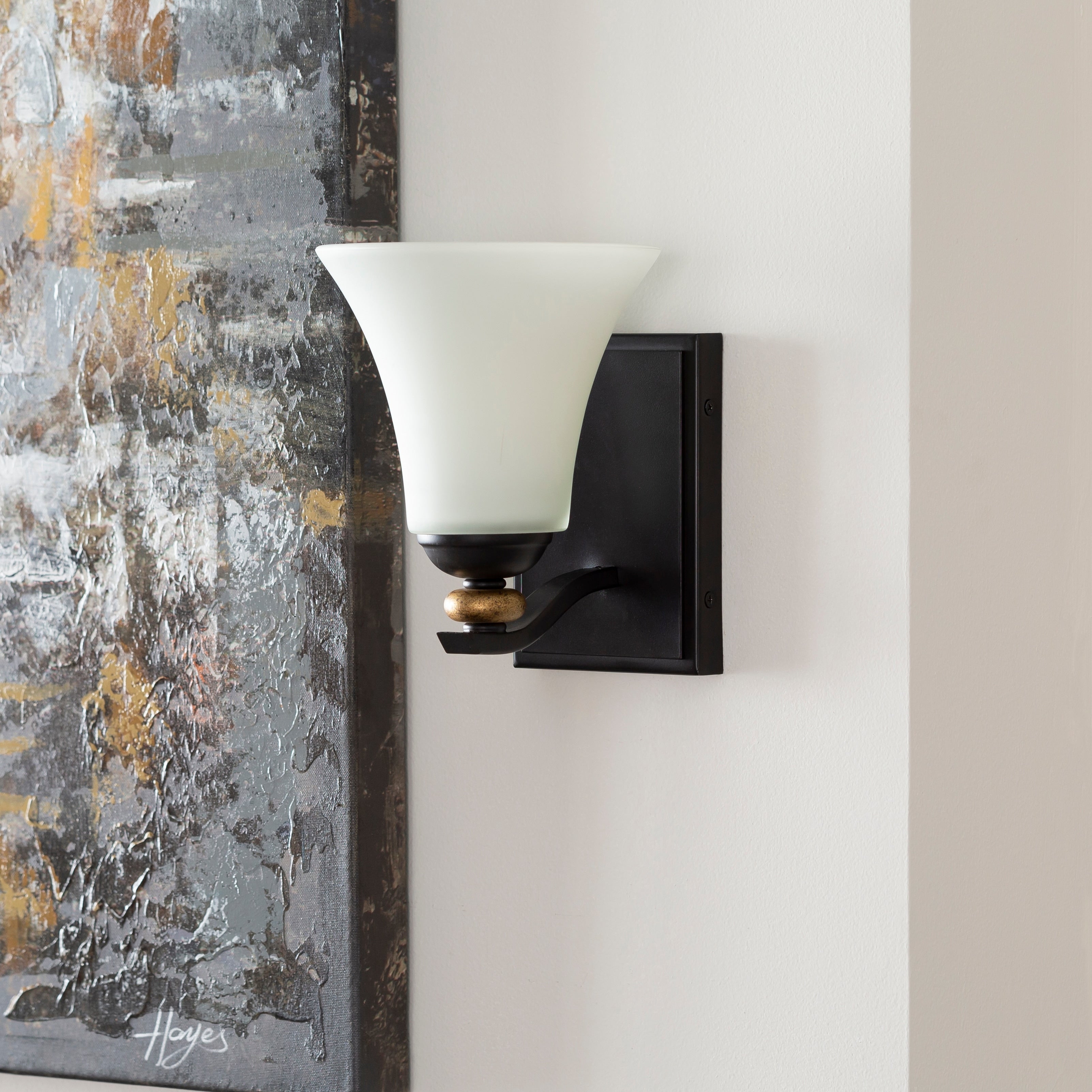 Monnie Traditional Frosted Glass Wall Sconce 8 H X 6.125 W X 7.5 D