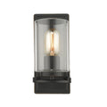 Monroe 1 Light Wall Sconce In Black With Clear Glass