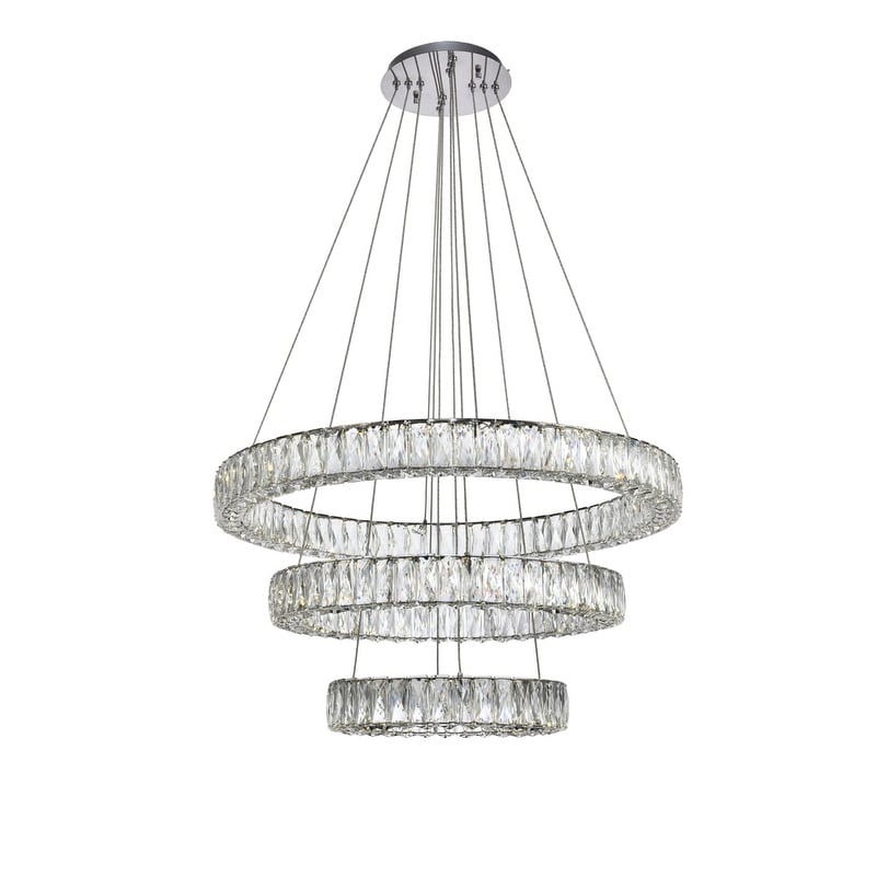 Monroe Collection Chandelier D31.5 H21 Chrome Finish